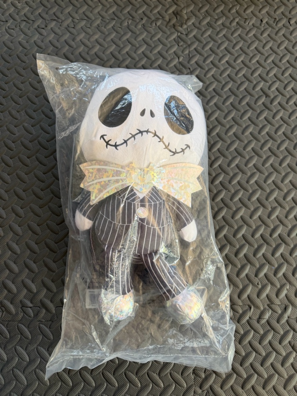 Disney White Jack Skellington Plush with Holographic Bow and Shoes